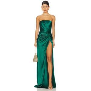 Sau Lee REVOLVE Hera Gown Women's 4 Emerald Strapless Maxi Dress Prom